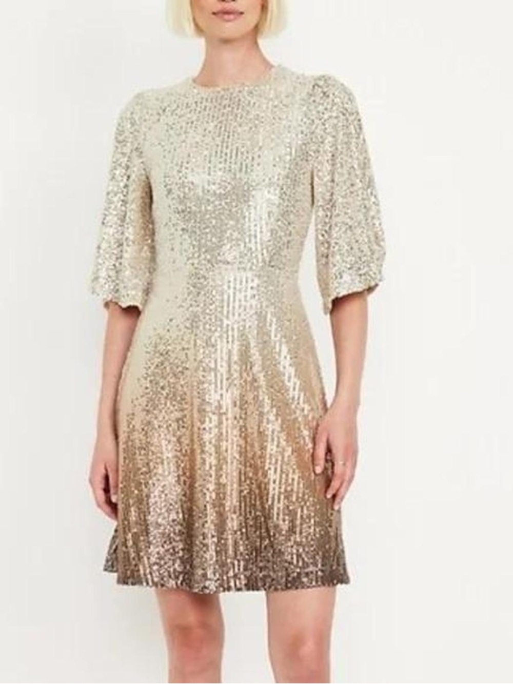 Old Navy Women's Sequin Gradient Dress in Champagne to Gold